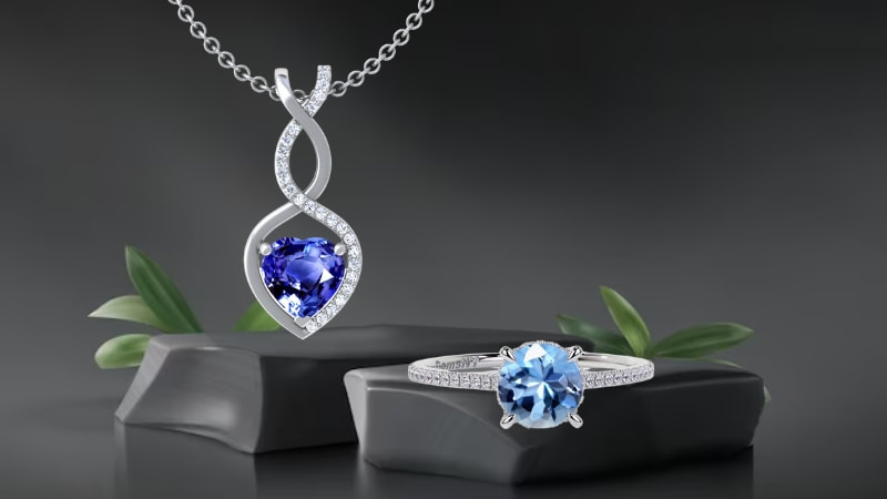  aquamarine ring and sapphire pendant Picture